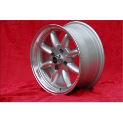 4 cerchi Minilite 7x15 4x100 BMW 1502-2002 1500-2000tii 2000C CA CS 3 E21 E30 silver/diamond cut