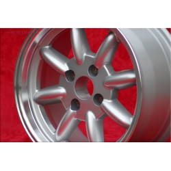 4 cerchi Minilite 7x15 4x100 BMW 1502-2002 1500-2000tii 2000C CA CS 3 E21 E30 silver/diamond cut