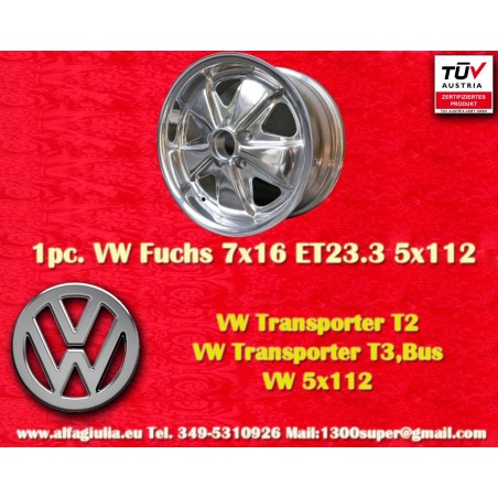 1 Felge Fuchs 7x16 5x112 VW T2b T3 fully polished