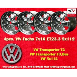 4 cerchi Fuchs 7x16 5x112 VW T2b T3 fully polished