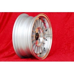 1 cerchio WCHE 5.5x13 4x100 BMW Opel 1502-2002 tii 3 E21 Kadett B-C Manta Ascona A-B GT Olympia A Rekord C silver/diamon