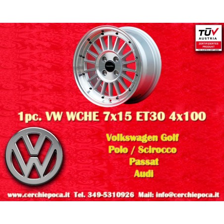 1 Felge WCHE 7x15 4x100 BMW Opel VW Mazda Toyota BMW 1502-2002 tii 3 E30 Opel Kadett B-C Manta Ascona A-B GT Olympia A R