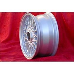 1 cerchio BBS 7x15 4x100 BMW Volkswagen Opel Mazda Audi serie 3 E21 E30 Kadett Manta Ascona MX-5 MX5 Golf Passat silver