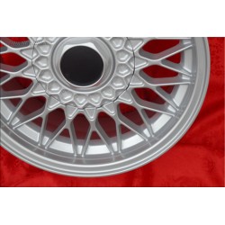 1 cerchio BBS 7x15 4x100 BMW Volkswagen Opel Mazda Audi serie 3 E21 E30 Kadett Manta Ascona MX-5 MX5 Golf Passat silver