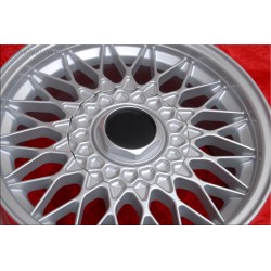 4 jantes BBS 7x15 4x100 BMW Volkswagen Opel Mazda Audi serie 3 E21 E30 Kadett Manta Ascona MX-5 MX5 Golf Passat silver