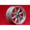 1 cerchio Minilite 7x15 4x114.3 Datsun Triumph 240Z 260Z 280Z 280 ZX Triumph TR2 TR3 TR3A TR4 TR4 TR5 TR250 TR6 silver/d