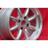 1 cerchio Minilite 7x15 4x114.3 Datsun Triumph 240Z 260Z 280Z 280 ZX Triumph TR2 TR3 TR3A TR4 TR4 TR5 TR250 TR6 silver/d