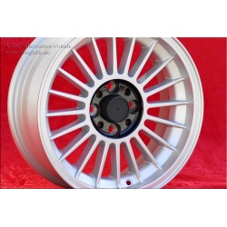 1 cerchio Alpina 6x15 4x100 BMW 1500 1600 1800 2000tii 1502 1602 1802 2002tii 3 E21 E30 silver/black