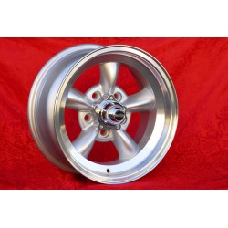 4 cerchi Torq Thrust 7x15 5x120.65 Chevrolet Camaro Nova Chevelle El Camino BelAir Caprice Impala Corvette silver/diamon