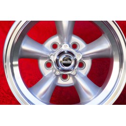 4 wheels Torq Thrust 8x15 5x114.3 Ford Mustang Falcon Fairlane Torino Thunderbird Galaxie LTD silver/diamond cut