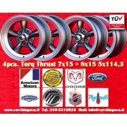 4 Felgen Torq Thrust 7x15 + 8x15 5x114.3 Ford Mustang Falcon Fairlane Torino Thunderbird Galaxie LTD