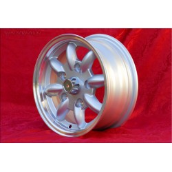 4 Felgen Minilite 5.5x13 + Radschrauben KM8  SW19 10x1x34 60° 5x130 Honda NSU Honda S600 S800 NSU TT TTS 110 1200C Wanke