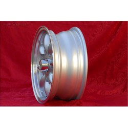 4 Felgen Minilite 5.5x13 + Radschrauben KM8  SW19 10x1x34 60° 5x130 Honda NSU Honda S600 S800 NSU TT TTS 110 1200C Wanke