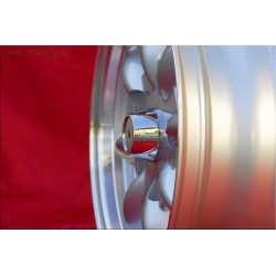 4 Felgen Minilite 5.5x13 + Radschrauben KM8  SW19 10x1x34 60° 5x130 Honda NSU Honda S600 S800 NSU TT TTS 110 1200C Wanke