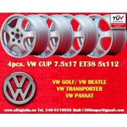 4 cerchi Cup 7.5x17 5x112 VW T4 Golf Passat Beetle Variant silver