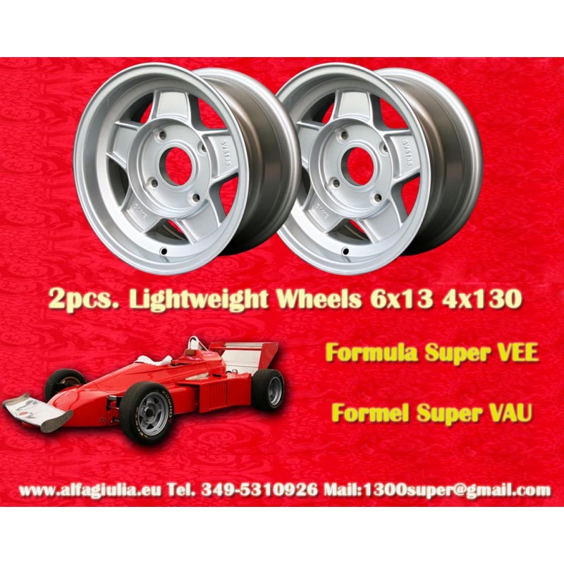 2 Felgen Formula 6x13 4x130 Super Vee Super Vee Formula silver