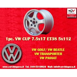 1 cerchio Cup 7.5x17 5x112 VW T4 Golf Passat Beetle Variant silver