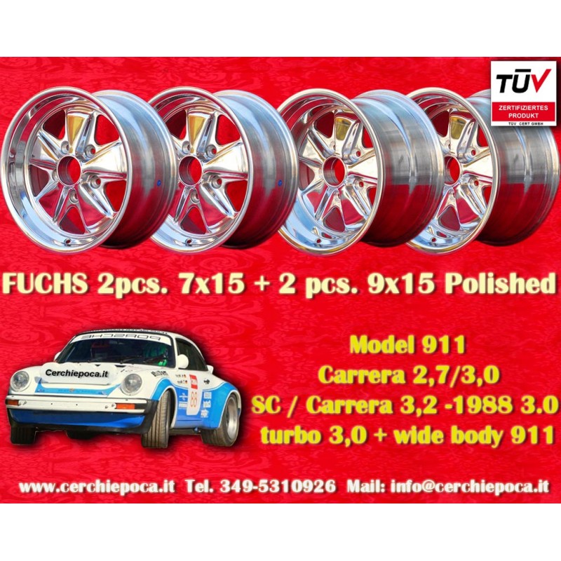 4 cerchi Fuchs 7x15 + 9x15 5x130 Porsche 911 -1989 914-6 944 -1986 924 turbo-Carrera GT