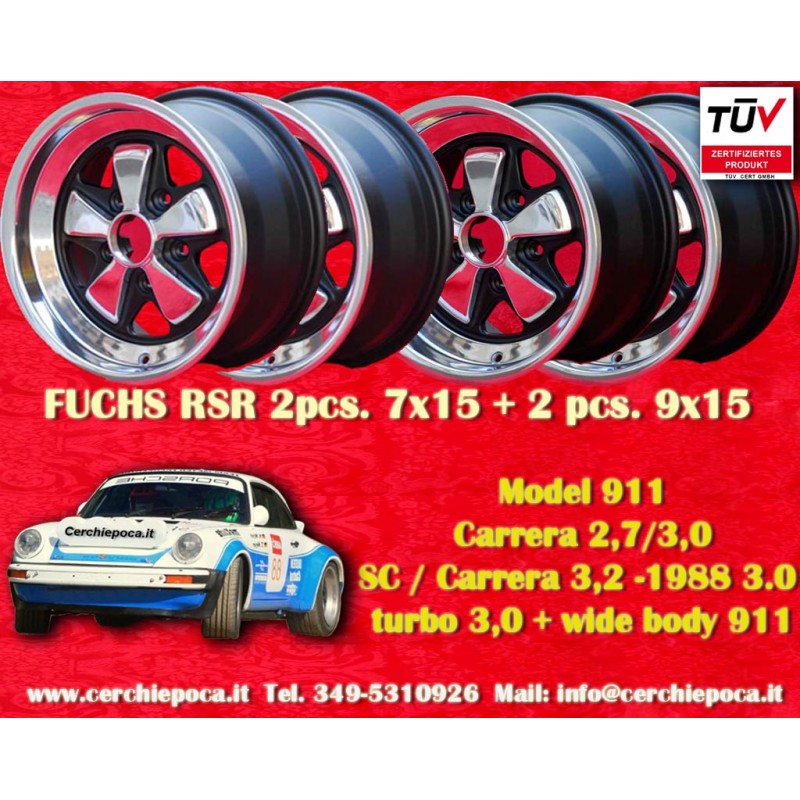 4 jantes Fuchs 7x15 + 9x15 5x130 Porsche 911 -1989 914-6 944 -1986 924 turbo-Carrera GT