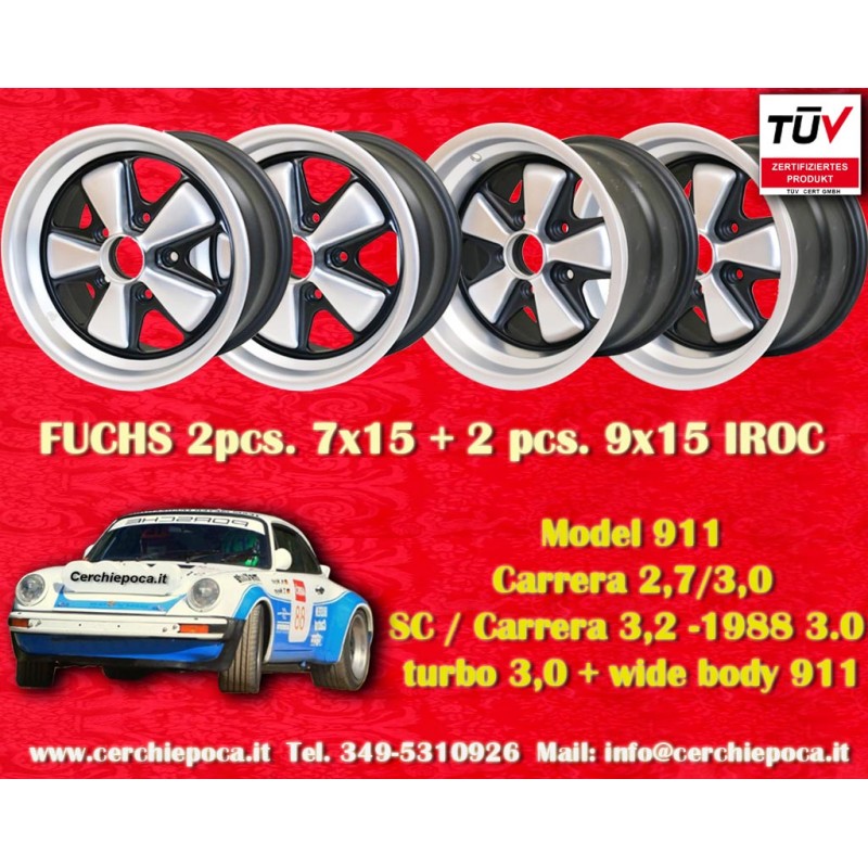 4 cerchi Fuchs 7x15 + 9x15 5x130 Porsche 911 -1989 914-6 944 -1986 924 turbo-Carrera GT