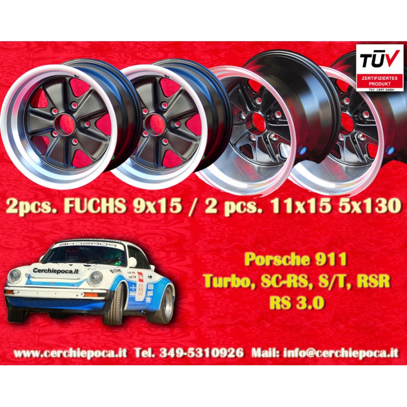 4 Felgen Fuchs 9x15 + 11x15 5x130 Porsche 911 SC Carrera -1987