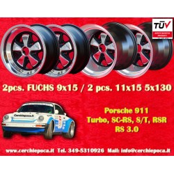 4 Felgen Fuchs 9x15 + 11x15 5x130 Porsche 911 SC Carrera -1987