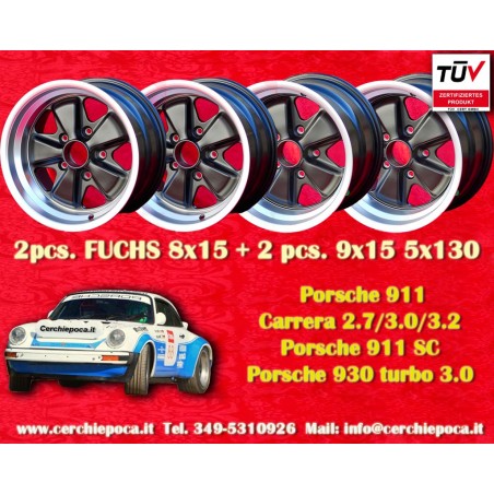 4 wheels Fuchs 8x15 + 9x15 5x130 Porsche 911 -1989 944 -1986