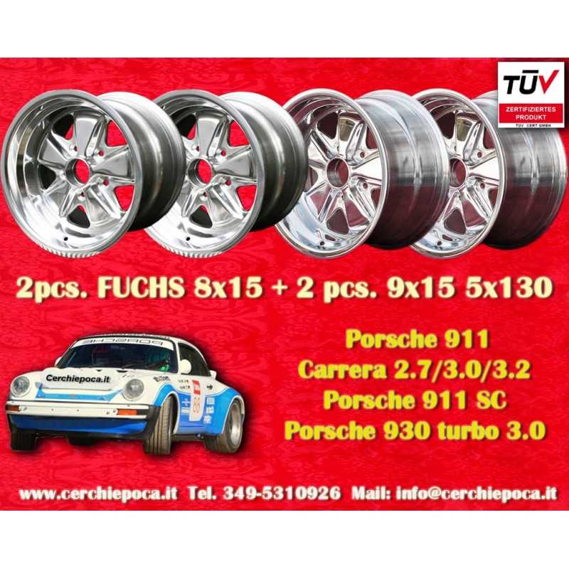 4 cerchi Fuchs 8x15 + 9x15 5x130 Porsche 911 -1989 944 -1986