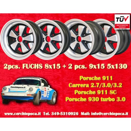 4 cerchi Fuchs 8x15 + 9x15 5x130 Porsche 911 -1989 944 -1986