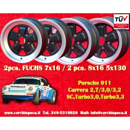 4 jantes Fuchs 7x16 + 8x16 5x130 Porsche 911 -1989 914-6 944 -1986 turbo -1989