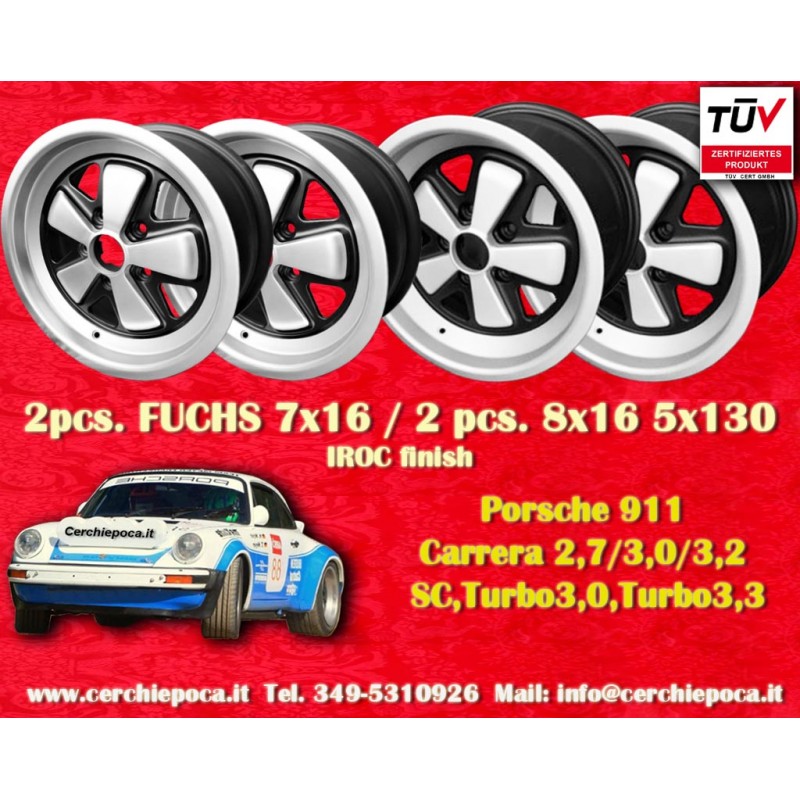 4 cerchi Fuchs 7x16 + 8x16 5x130 Porsche 911 -1989 914-6 944 -1986 turbo -1989