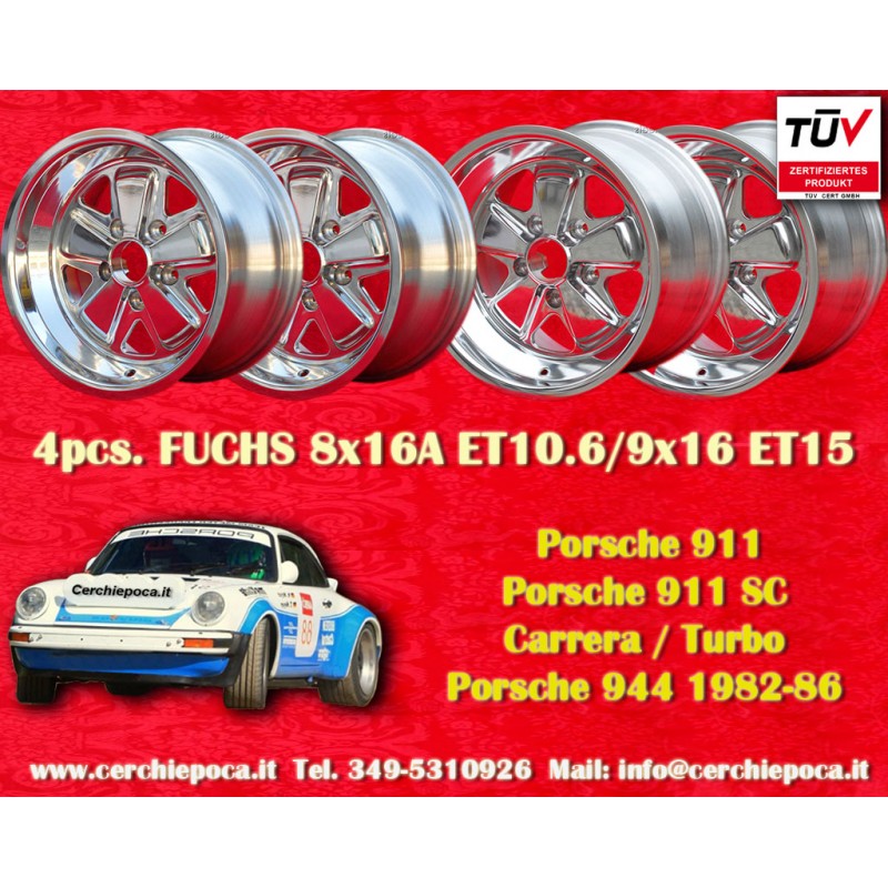 4 cerchi Fuchs 8x16 + 9x16 5x130 Porsche 911 SC Carrera -1989 turbo -1987