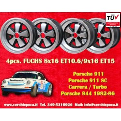 4 cerchi Fuchs 8x16 + 9x16 5x130 Porsche 911 SC Carrera -1989 turbo -1987