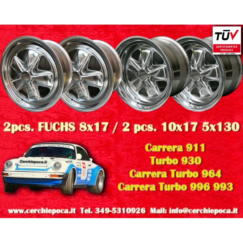 4 Felgen Fuchs 8x17 + 10x17 5x130 Porsche 911 SC Carrera -1989 turbo -1987