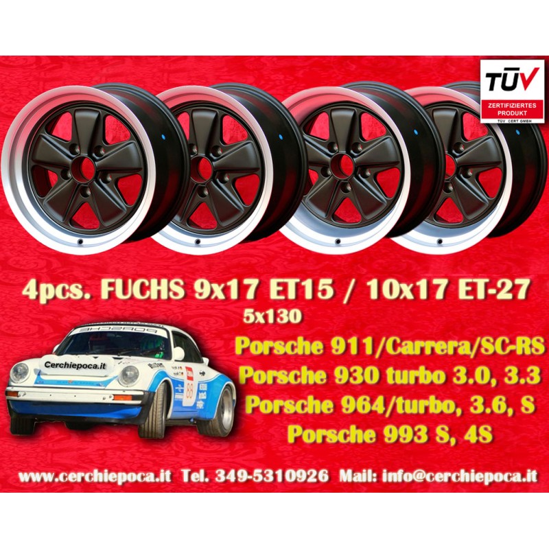 4 cerchi Fuchs 9x17 + 10x17 5x130 Porsche 911 SC Carrera -1989 turbo -1987