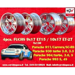 4 jantes Fuchs 9x17 + 10x17 5x130 Porsche 911 SC Carrera -1989 turbo -1987