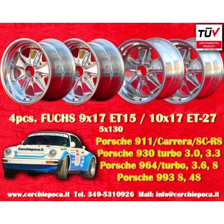 4 cerchi Fuchs 9x17 + 10x17 5x130 Porsche 911 SC Carrera -1989 turbo -1987