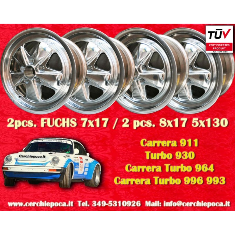 4 cerchi Fuchs 7x17 + 8x17 5x130 Porsche 911 -1989 914-6 944 -1986 turbo -1989