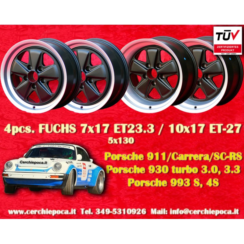 4 jantes Fuchs 7x17 + 10x17 5x130 Porsche 911 -1989 914-6 944 -1986 turbo -1989