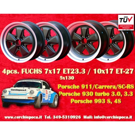 4 Felgen Fuchs 7x17 + 10x17 5x130 Porsche 911 -1989 914-6 944 -1986 turbo -1989