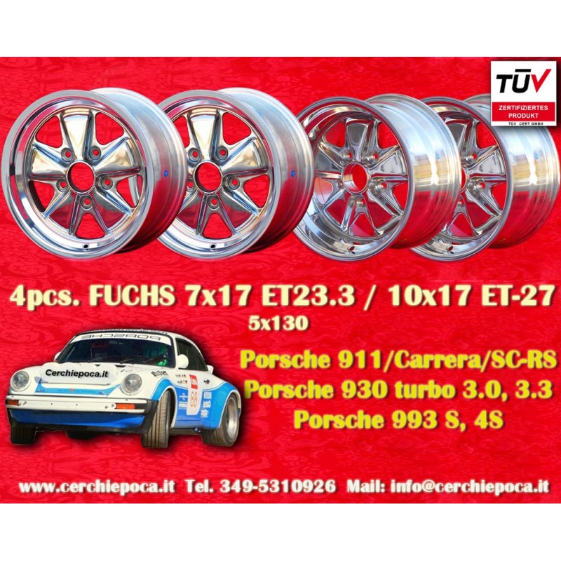 4 jantes Fuchs 7x17 + 10x17 5x130 Porsche 911 -1989 914-6 944 -1986 turbo -1989