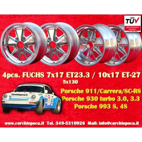 4 cerchi Fuchs 7x17 + 10x17 5x130 Porsche 911 -1989 914-6 944 -1986 turbo -1989