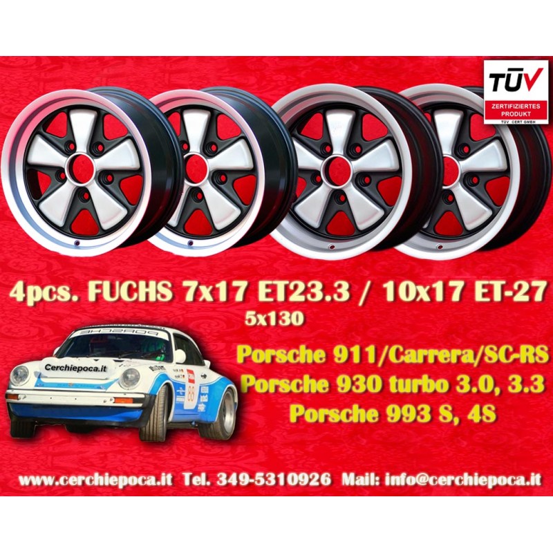 4 jantes Fuchs 7x17 + 10x17 5x130 Porsche 911 -1989 914-6 944 -1986 turbo -1989