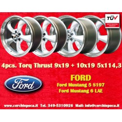 4 Felgen Torq Thrust 9x19 + 10x19 5x114.3 Ford Mustang S197 (2005-14) LAE (2015-)