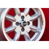 1 wheel Minilite 6x14 4x114.3 MG Triumph Saab MBG TR2-TR6 Saab 99 Toyota Corolla Starlet Carina silver/diamond cut