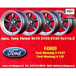 4 jantes Torq Thrust 9x19 + 9x19 5x114.3 Ford Mustang S197 (2005-14) LAE (2015-)