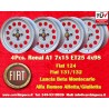 4 pcs. jantes Fiat Ronal 7x15 ET25 4x98 silver 124 SPORT COUPE SPIDER Pininfarina 500 ABARTH PANDA PUNTO