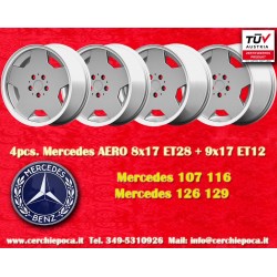 4 jantes Aero 8x17 + 9x17 5x112 Mercedes w107 w108 w109 w116 w123 w126 w129