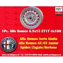 1 cerchio Campagnolo 6.5x15 4x108 Alfa Romeo 105 Coupe Spider GT GTA GTC Montreal silver