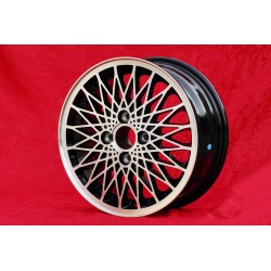 1 Felge X-Spoke 6x15 4x108 Porsche 924 924S black/polished